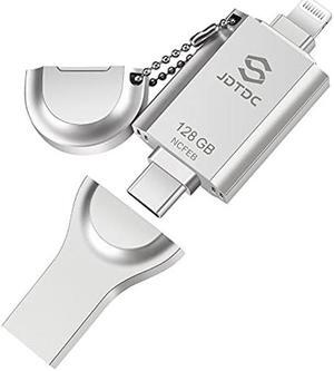 JSL JDTDC Apple MFi Certified 128GB Photo-Stick-iPhone 15/14/13/12 USB-Flash-Drives External Storage Stick for USB C iPhone-Thumb-Drive Memory-Mobile-for-Android iPad-Flash-Drive Photo Transfer Stick