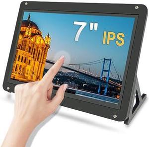Lesown Upgraded! 7inch IPS Capacitive Touchscreen Monitor with Case, Touch Display 7" 1024x600 Ultra HD HDMI Monitor - Supports Raspberry Pi 3 4 Windows 10 8 7, Brightness Adjustable