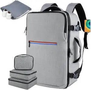 MAYMOONER Extra Large Travel Laptop Backpack Airline Approved Carry On Weekenderr Bag Gifts for Men Women College Luggage Daypack for Flight 40L, Fits 17 Inch Laptop Grey