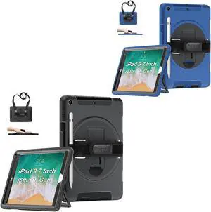(Get 2) iPad 6th/5th Generation 9.7 Case Black+Blue