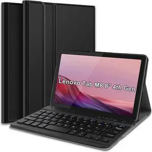 Nanhent Keyboard Case for Lenovo Tab M8 2023 Release 8" Tablet (TB-300FU/TB-300XU), Slim PU Stand Cover with Magnetically Detachable Wireless Bluetooth Keyboard (Tab M8 4th Gen 8")