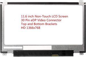 Rinbers 11.6" LED LCD Screen Display Replacement (Non Touch) for ASUS Chromebook C201PA C202 C202SA C204MA C203XA C223 X205T VIVOBOOK E203MA W202NA N116BGE-EB2 Top and Bottom Brackets (30 Pin)