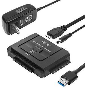 WEme USB 3.0 to SATA/IDE Adapter with Universal 2.5/3.5 Hard Drive Disk Converter for HDD/SSD & IDE HDD Support 6TB and One-Touch Backup Include 12V 2A Power Adapter + USB 3.0 Cable for Laptop