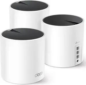 TP-Link Deco AX3000 WiFi 6 Mesh System(Deco X55) - Covers up to 6500 Sq.Ft. , Replaces Wireless Router and Extender, 3 Gigabit ports per unit, supports Ethernet Backhaul (3-pack)