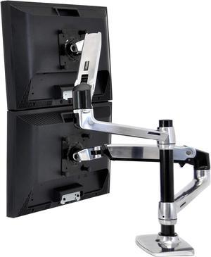 Ergotron - LX Vertical Stacking Dual Monitor Arm, VESA Desk Mount - for 2 Monitors Up to 24 Inches, 7 to 20 lbs Each - Polished Aluminum