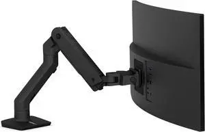 Ergotron - HX Premium Heavy Duty Monitor Arm, Single Monitor VESA Desk Mount - for Flat or Slight Curved Ultrawide Monitors Up to 49 inches, 20 to 42 lbs - Standard Pivot, Matte Black