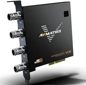 AVMATRIX PCIE Capture Card for PC, 4CH SDI with 1080P60 Ultra-Low Latency for Multi-Channel Live Streaming, Video Conferencing, Online Education, telemedicine Broadcasting on PC/Mac