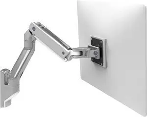 Ergotron - HX Single Ultrawide Monitor Arm, VESA Wall Mount - for Monitors Up to 49 Inches, 20 to 42 lbs, Less Than 8 Inch Display Depth - Standard Pivot, Polished Aluminum