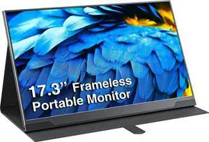 cocopar Portable Monitor - Upgraded 17.3 Inch 1080P FHD IPS HDR 100% sRGB FreeSync USB-C Gaming Monitor with Type-C Mini HDMI for Xbox PS4 Laptop PC Mac Surface, VESA mountable