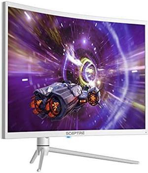 Sceptre Curved 32-inch QHD Gaming Monitor 2560 x 1440 up to 165Hz 144Hz 1ms HDR1000 99% sRGB, Light Sensor Height Adjustable DP HDMI USB Type C 3.1 Build-in Speakers Nebula White (C325B-QWN168W)