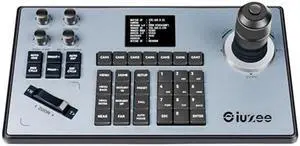 iuZee PTZ Camera Keyboard Controller 4D Joystick PoE IP PTZ Controller with LCD Screen for Meeting Church Live Streaming Education RS422/RS485/RS232/RJ45, Support VISCA, PELCO-P, PELCO-D
