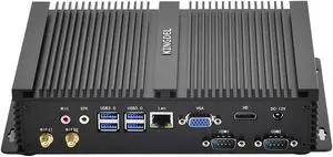 KINGDEL Fanless Mini PC, Mini Desktop Computer with i5 8th Gen. CPU (Up to 3.4GHz), 16GB DDR4 RAM, 256GB NVMe SSD, 4K:4096x2304, 2xCOM RS232, WF+BT