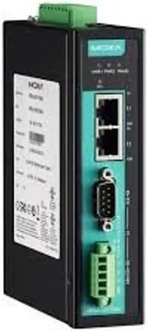 NPort IA5150A - 1 Port RS-232/422/485 Industrial Automation Device Server with Serial/LAN Power Surge Protection, Two 10/100BaseT(X) Ports with Single IP, 0 to 60°C Operating Temperature