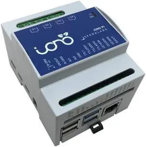 Sfera Labs Iono Pi Pi4B 2GB - Raspberry Pi I/O Module - DIN-Rail Case, 4 relays, Analog/Digital Inputs, OC Outputs, TTL I/O, Wiegand, 1-Wire, Real Time Clock (RTC), Secure Element Chip