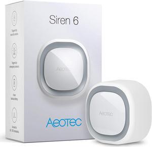 Aeotec Siren 6, Z-Wave Plus S2 Enabled Zwave Siren Safety Speaker, Wall-Mounted Sound & Light Security Intruder Zwave Alarm with Backup Battery, 110dB