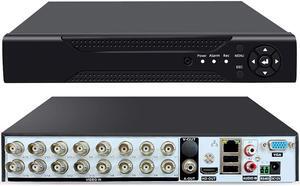 16 Channel 2MP 1080P DVR Recorder Hybrid 6-in-1 DVR H.265+ 16CH Security Digital Video Recorder Support Analog AHD/IP/TVI/CVBS/CVI Camera (No Hard Drive)