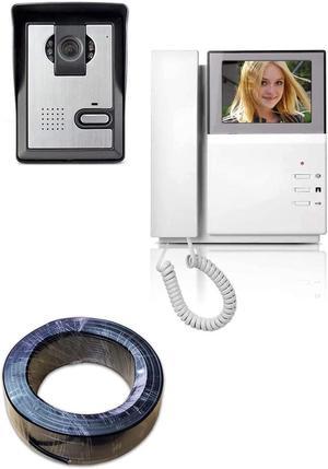 AMOCAM Video Doorbell Intercom Door Phone System, Outdoor Camera + Indoor Monitor + RVV4 Wirefor Home Villa Apartment