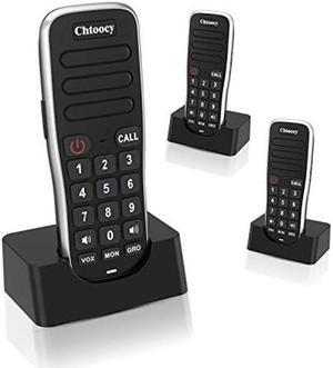 Chtoocy Rechargeable Intercoms Wireless Handheld for Home 1 Mile Range 10 Channel, Chtoocy Rechargeable Wireless Intercom System for Home Business Office, Family Communication System (3 Packs, Black)
