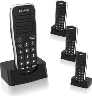 Chtoocy Rechargeable Intercoms Wireless for Home 5280 Feet Range 10 Channel, Handheld Wireless Intercom System for Home Business Office, Room to Room Communication System Expandable (4 Packs, Black)