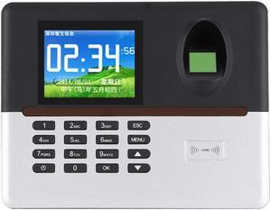 Dioche Fingerprint Attendance Machine, Time Clock Recorder Employee Checking-in Device, 2.8in WiFi Time Attendance Machine RFID TCP/IP Fingerprint Password Access Control (US)