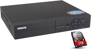 4CH 5MP Lite 5-in-1 HD Analog Hybrid DVR&NVR Supports Up to 5MP IP Camera+5MP AHD/TVI/CVI Camera and 960H Analog Camera DVR CCTV Surveillance Security System Video Recorder (1TB HDD Preinstalled)