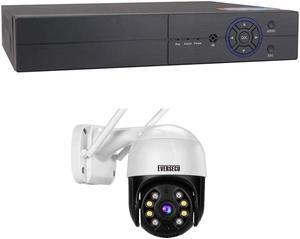 1set 4CH 5-in-1 CCTV Cameras DVR + 1pcs WiFi Outdoor PTZ Camera with The Same App: Xmeye
