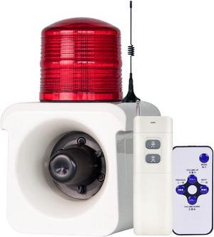 500 Meters(No Wall) Wireless Remote Control Outdoor Alarm Light Siren, LED Strobe Warning Light 120dB Horn Power 15W AC110V for Loss Prevetion, Warehouse, Factories( with Plug)
