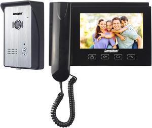 Video Doorbell Kit, 7-inch Color Monitors and Surface Mounted HD Camera Video Doorphone, Unlock Control and Night Version Intercom System