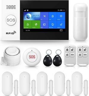 Alarm System for Home Security,Wireless 4.3" Fulltouch Screen 4G WiFi Home Alarm System with Phone APP Alert, Door/Window Sensor, Remote, Work with Alexa and Google for House, Apartment