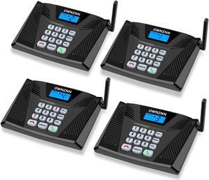 Hands-Free Intercoms Wireless for Home, Upgrade Two Way Intercom System 5000 Feet Range, Full Duplex Room to Room Intercom, Wireless Intercom System for Home Business with Clear Sound(4 Packs, Black)