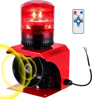 Saladulce Industrial Sound and Light Alarm Emergency Warning Light Outdoor Alarm Horn Siren Safety Voice Strobe Flash 120dB Waterproof SF-513 (DC 12V~24V)