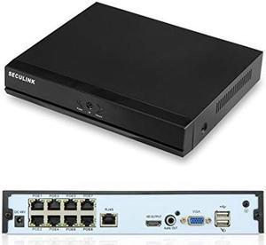 Seculink 8-Channel 4K POE NVR (1080p/3MP/4MP/5MP/8MP) Network Video Recorder Cloud P2P Remote Access Motion Alert