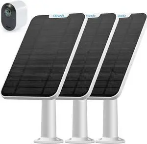 4W Solar Panel Charging Compatible with Arlo Pro 3/Pro 4/Pro 5S/Ultra/Ultra 2 only, with 13.1ft Waterproof Charging Cable, IP65 Weatherproof,Includes Secure Wall Mount(3-Pack)(Magnetic Connector)