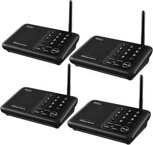 Wireless Intercom System for Home 5280 Feet Range 10 Channel 3 Code, Intercoms Wireless for Home House Business Office, Home Communication System, Room to Room Intercom Wuloo WL666(4 Units Set Black