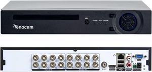 Xenocam 16CH 1080N Hybrid 5-in-1 AHD DVR (1080P NVR+1080N AHD+960H Analog+TVI+CVI) Standalone DVR CCTV Surveillance Security System Video Recorder Motion Detection HDD & Cameras not Included
