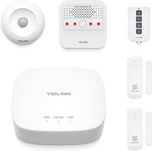 YoLink Home Security Starter Kit - Wireless Smart DIY Burglar Alarm, Intrusion Detection, LoRa, Motion, Door Sensors, Siren & Hub