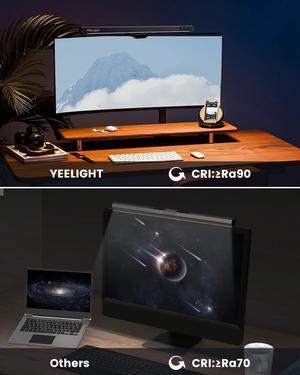 YEELIGHT Monitor Light Bar, Monitor Lights with Touch Sensor, Rechargeable LED Computer Light, USB Powered 3 Switchable Light Modes, Dimmable Monitor Lamp, Computer Monitor Light for Desk/Office/Home