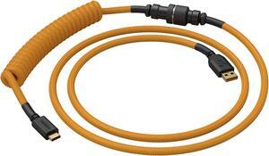 Glorious Coiled Keyboard Cable - Coiled USB C Cable Artisan Braided Cables for Mechanical Gaming Keyboard Coiled Cable - Custom Keyboard Cable (Glorious Gold)