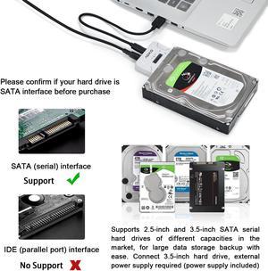 AOKO M.2 Docking Station, 4-in-1 NVMe to USB Reader Adapter with 2.5" /3.5" SATA Hard Drive Adapter for M.2 (M Key) NVMe / (B+M Key) SATA-Based SSD and SATA III Drives