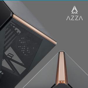 AZZA Regis 902 - Luxury Cube Case | Infinity RGB Panel | 3-Sided Tempered Glass | CNC Milled Aluminum Stand