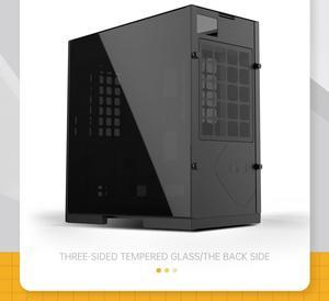 Geometric Future M6 Raphael Mid Tower 12" x11"MB/ATX Gaming Case, 4mm Glass/0.8 mm Steel with Vertical Air Duct Design, Support 360 Radiator, Vertical GPU Mount, GEO-M6-RA(PC Case ONLY)