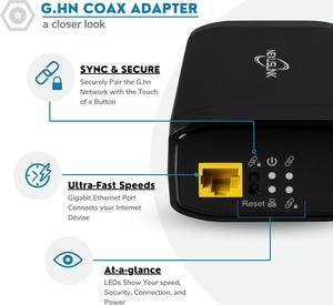 Nexuslink G.hn Ethernet Over Coax Adapter | 2000 Mbps, Fast and Secure Network Performance, Online Gaming and Streaming in Hard-to-Reach Locations, 2 Units (GCA-2000-KIT)