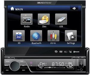 Soundstream VIR-7830B Single-Din Bluetooth Car Stereo DVD Player with 7-Inch LCD Touchscreen