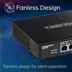 TRENDnet 6-Port 10G Switch, 4 x 2.5G RJ-45 BASE-T Ports, 2 x 10G RJ-45 Ports, 60Gbps Switching Capacity, Wall Mountable, 10 Gigabit Network Connections, Lifetime Protection, Black, TEG-S762