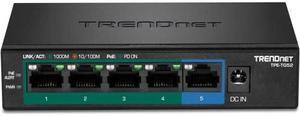 TRENDnet 5-Port Gigabit PoE+ Switch, 32W PoE Power Budget, 10Gbps Switching Capacity, IEEE 802.1p QoS, DSCP Pass-Through Support, Fanless, Wall Mountable, Lifetime Protection, Black, TPE-TG52