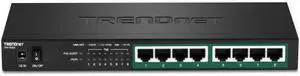 TRENDnet 8-Port Gigabit PoE+ Switch, 65W PoE Power Budget, 16Gbps Switching Capacity, IEEE 802.1p QoS, DSCP Pass-Through Support, Fanless, Wall Mountable, Lifetime Protection, Black, TPE-TG83