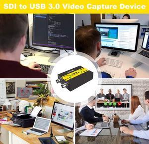 SDI to USB 3.0 Video Capture Device with HDMI Loopout, SDI Capture Card for Game Streaming Video Recording for Windows, Linux, OS