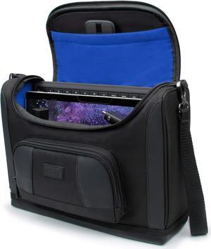 USA Gear Small Messenger Bag Compatible with Microsoft Surface Pro 11th Gen, Surface Pro 10, 9, 8 - Shoulder Bag Travel Tablet Case Fits Laptop Accessories, Charger, Keyboard, Mouse (Blue)