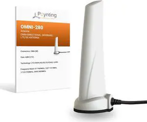 Poynting OMNI-280 Omnidirectional Wideband Cellular Desktop Antenna | SISO | 4G LTE | WiFi 2.4 GHz | 698-3800 MHz | Band 71 (2 Meter Cable)