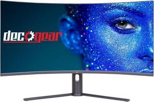 Deco Gear 34" 3440x1440 21:9 Ultrawide Curved Monitor, 144Hz, HDR10, 4000:1 Contrast Ratio, 99% sRGB, 16.7 Million Colors, Adaptive Sync, Blue Light Reduction
